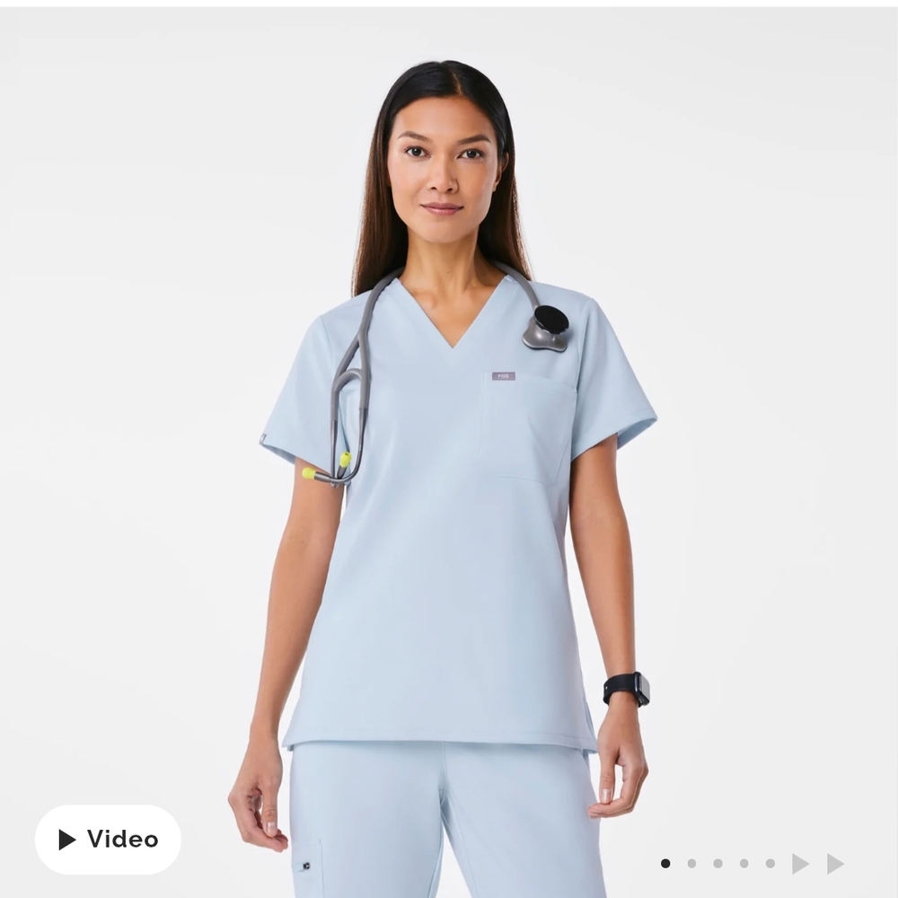 Figs Technical Light Blue Women's Top